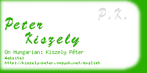 peter kiszely business card